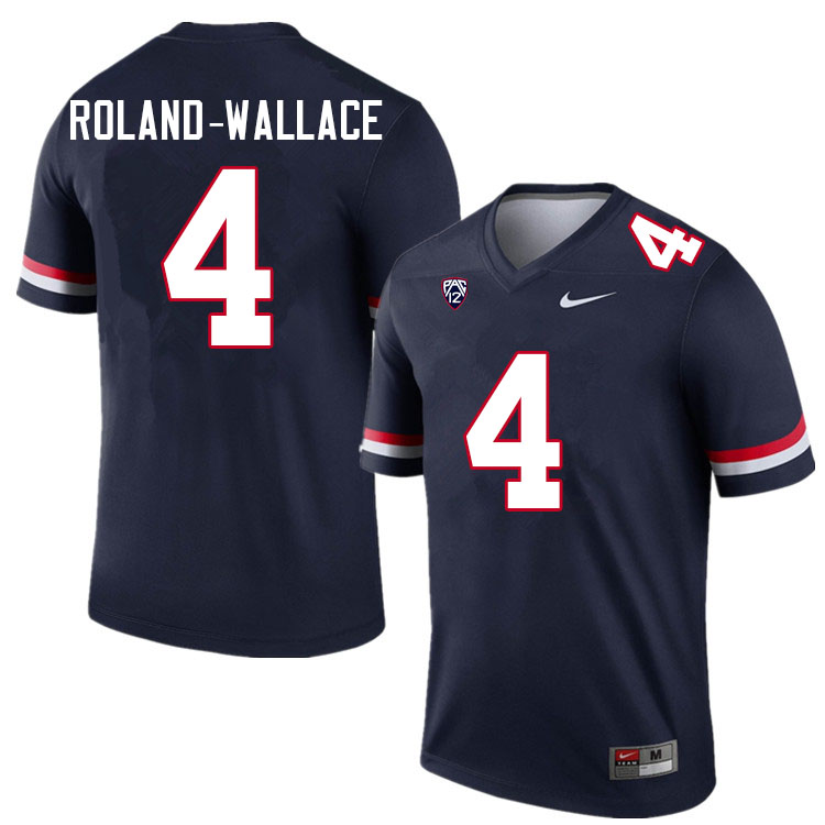 Men #4 Christian Roland-Wallace Arizona Wildcats College Football Jerseys Sale-Navy